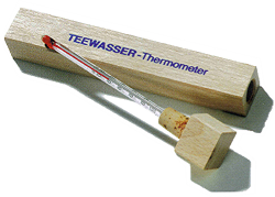 Wasserthermometer in bruchsicherer Holzbox